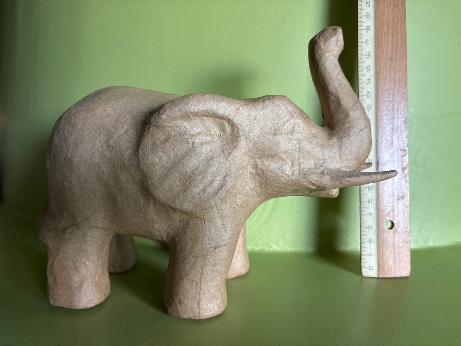 Decoratieve olifant van papier-maché, Ophalen of Verzenden, Bruin, Papier/karton, Landelijk
