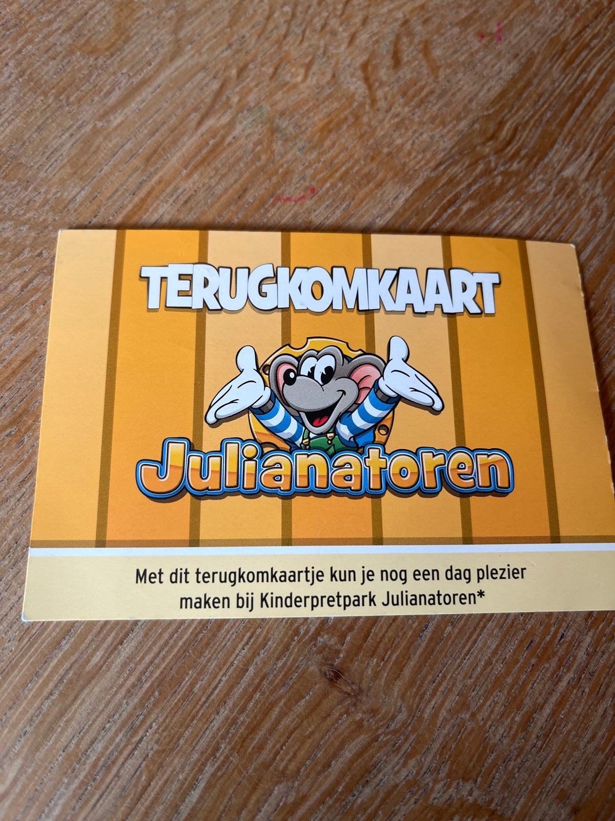 Gratis toegang kind julianatoren, Eén persoon, Ticket of Toegangskaart