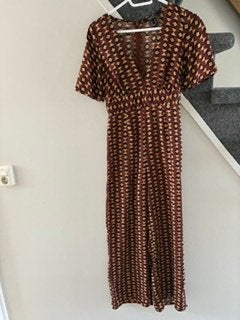 Supertof pak van Forever 21 cognac kleur met oker ruit, Kleding | Dames, Jumpsuits, Forever 21, Maat 34 (XS) of kleiner, Gedragen