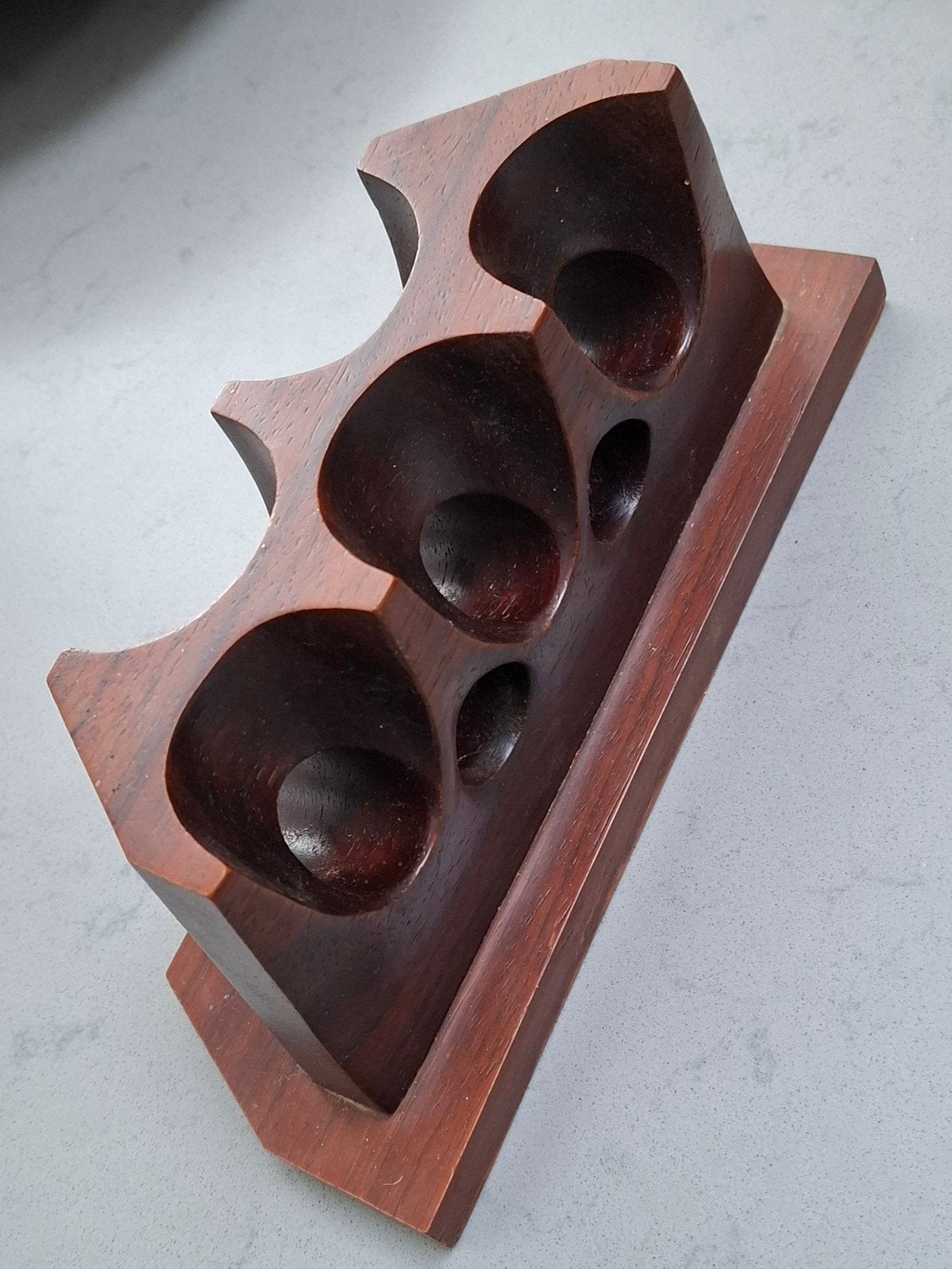 Vintage houten pijpenrek voor 6 pijpen, Ophalen of Verzenden
