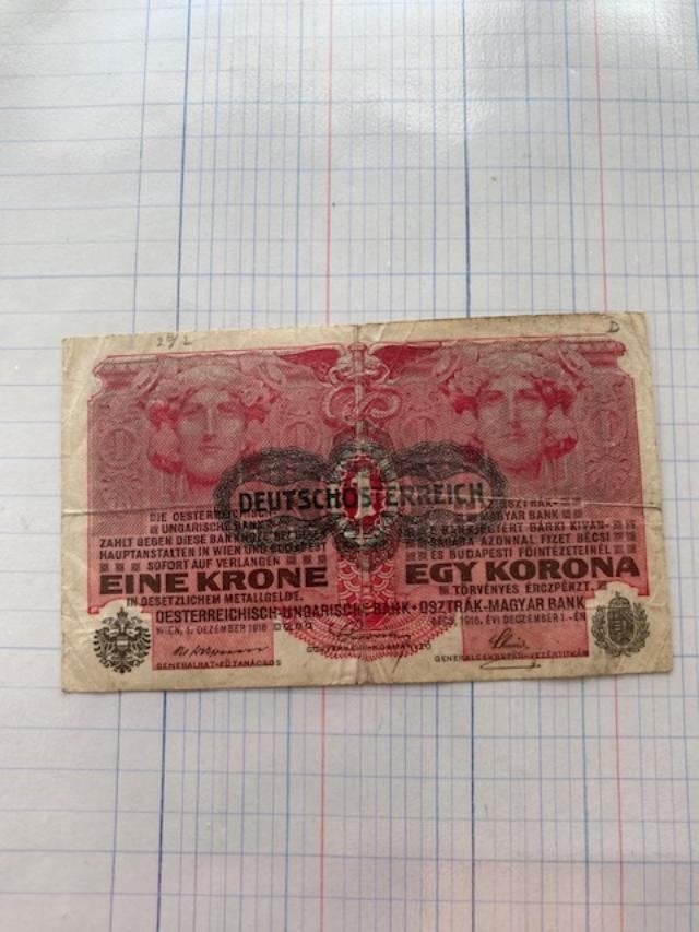 Duits. Oosterrijk 1 Bankbiljet, Verzamelen, Ophalen of Verzenden, Overige soorten, Duitsland