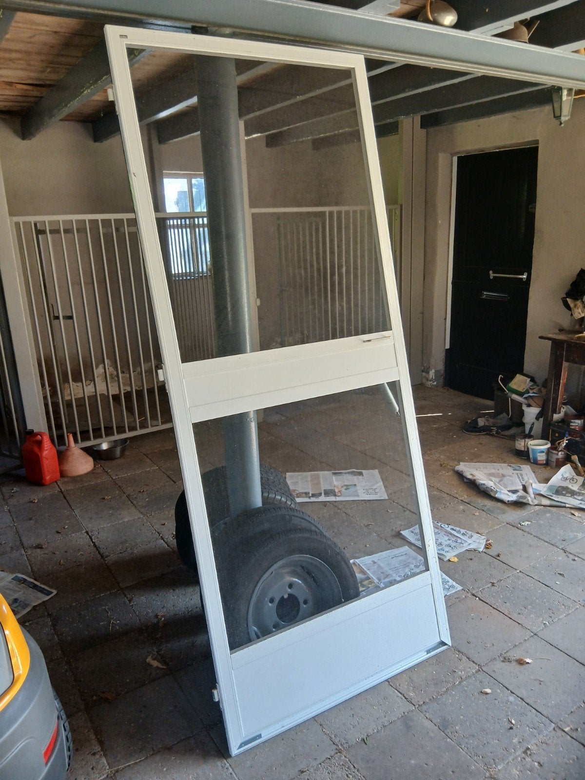 Witte Hordeur  in keurige staat 88x212 cm, Ophalen, 80 tot 100 cm, Hordeur, Zo goed als nieuw