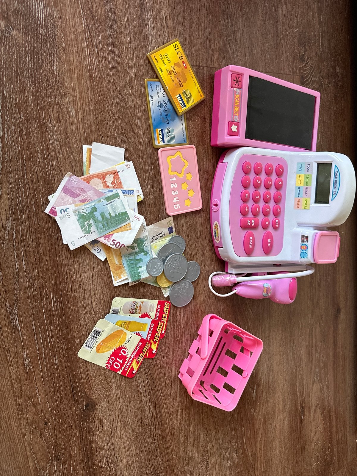 Roze speelgoedkassa met accessoires, Ophalen, Gebruikt, Overige typen, Met licht