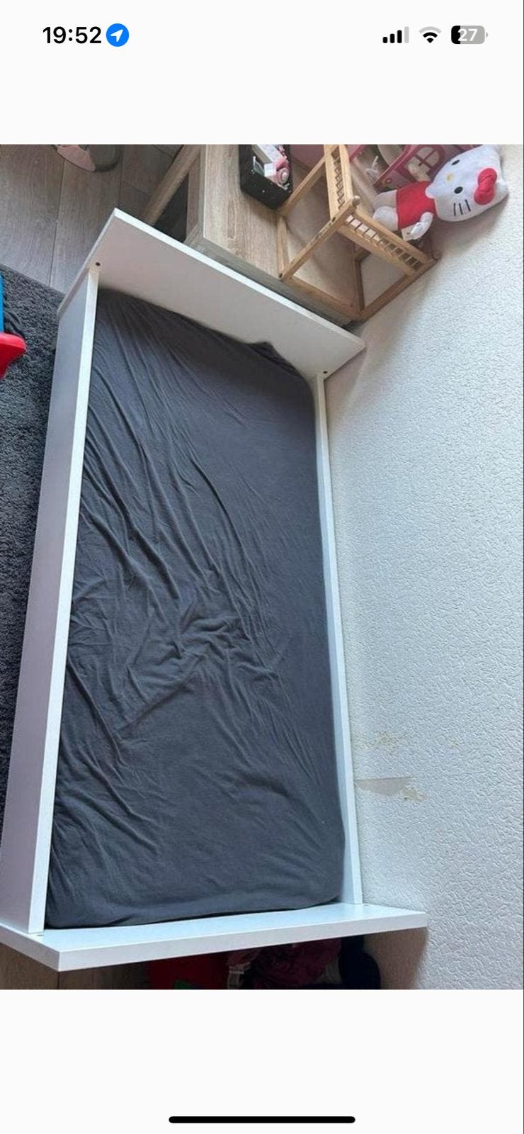 Wit peuterbed met matras, Ophalen, Gebruikt, Wit, 190 cm of minder