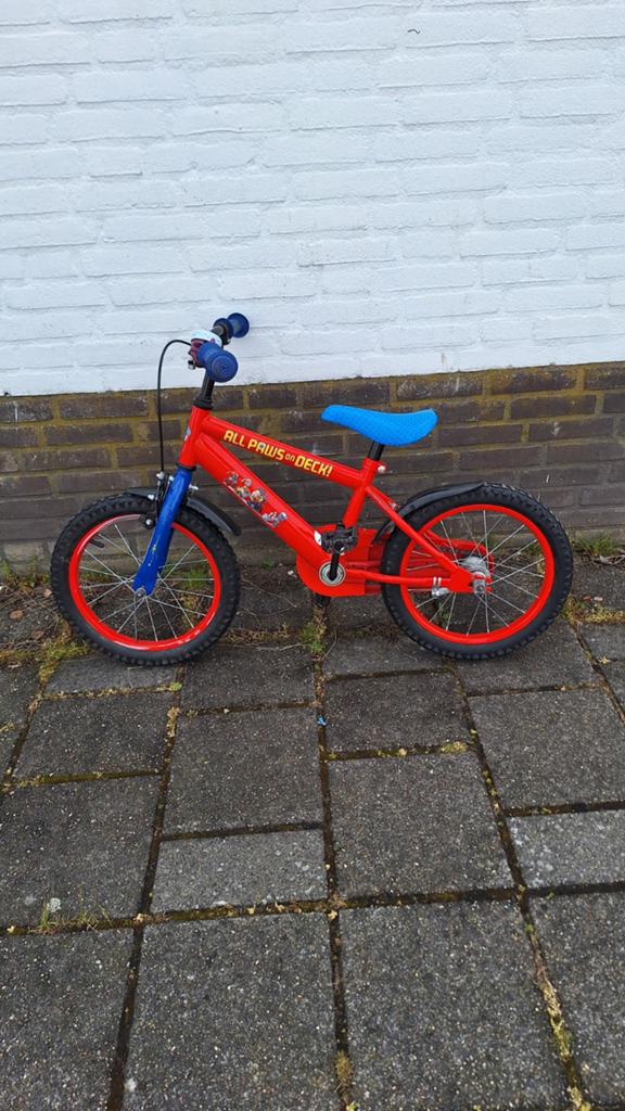 Paw patrol kinderfiets, Ophalen, Terugtraprem, Gebruikt, Staal