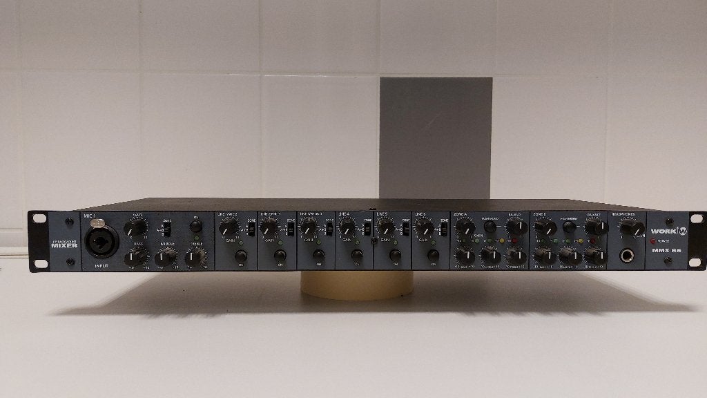audiomixer work mmx-65, Ophalen of Verzenden, Zo goed als nieuw, 5 tot 10 kanalen, Microfooningang