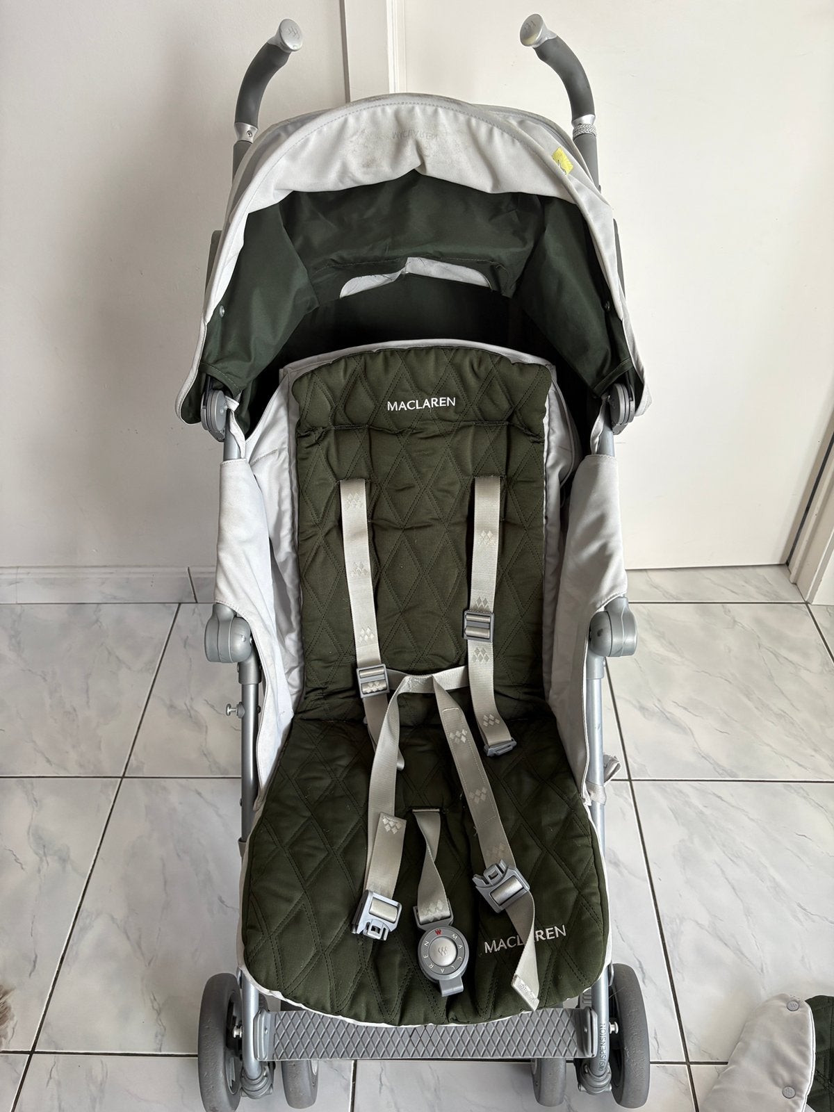 Kinderwagen Maclaren Techno XLR - lichtgrijs/donkergroen, Kinderen en Baby's, Ophalen, Zo goed als nieuw, Maclaren, Verstelbare rugleuning