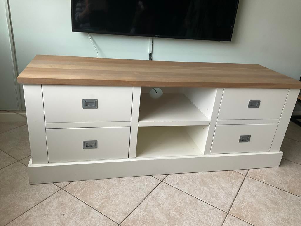 tv meubel br.160cm.-diepte 49,5 cm-hoogte 60 cm., Ophalen, 150 tot 200 cm, Landelijk, Minder dan 100 cm