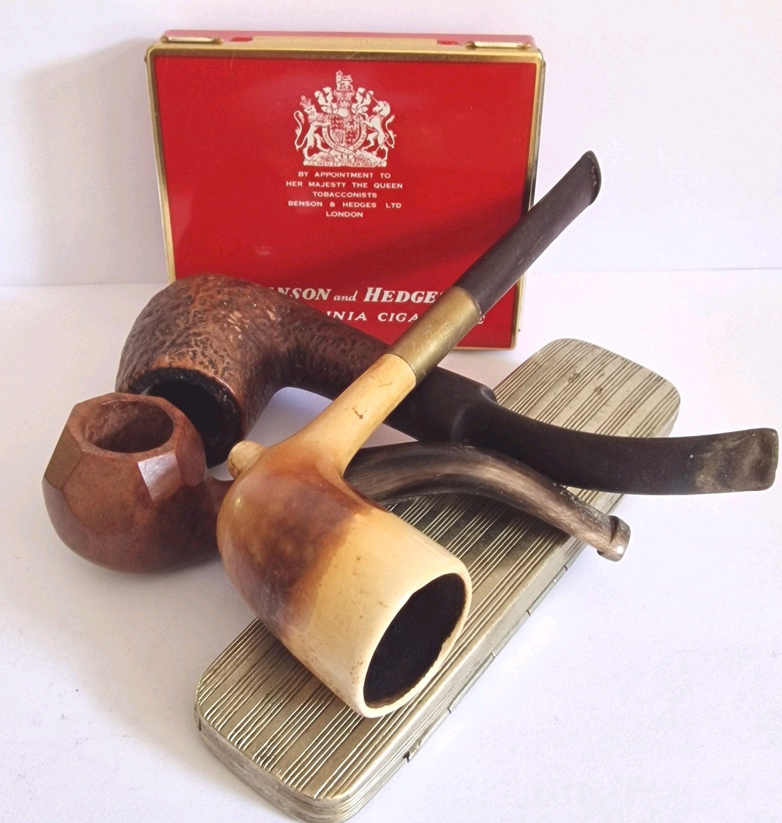 Vintage Tabakspijpen Collectie met Benson & Hedges Blik, Verzamelen, Ophalen of Verzenden, Gebruikt, (Water)pijp