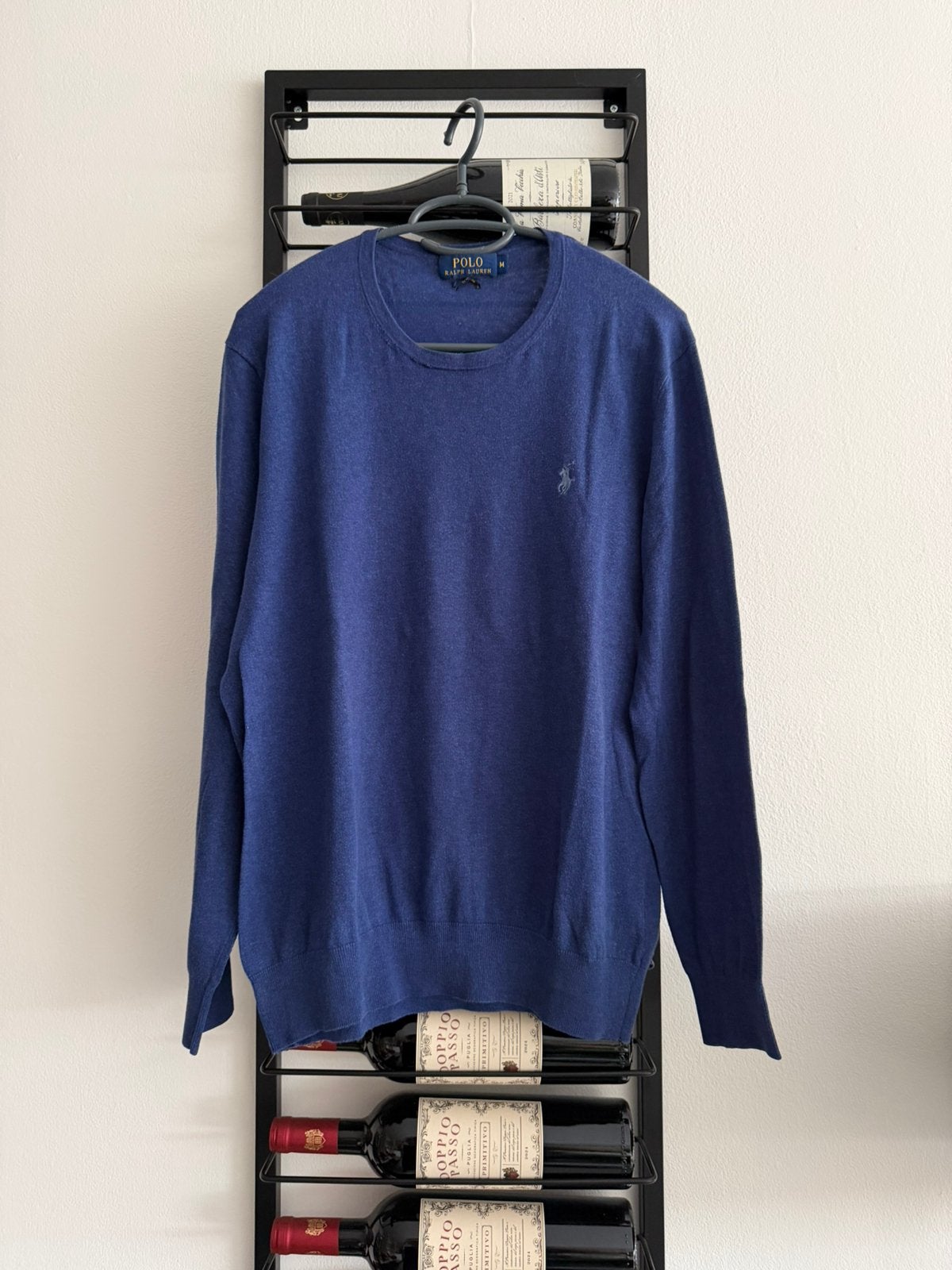 • Polo Ralph Lauren Katoen/Kasjmier Trui-Indigo Blauw-Maat M, Ophalen of Verzenden, Zo goed als nieuw, Maat 48/50 (M), Blauw