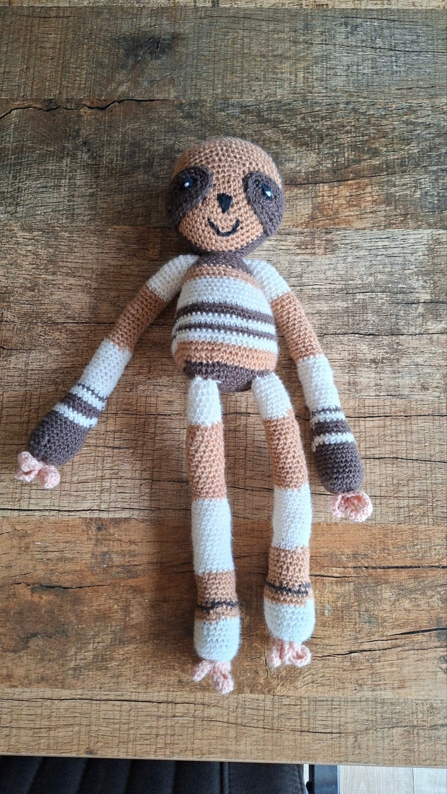 Gehaakte luiaard knuffel - Handgemaakt en uniek, Ophalen of Verzenden