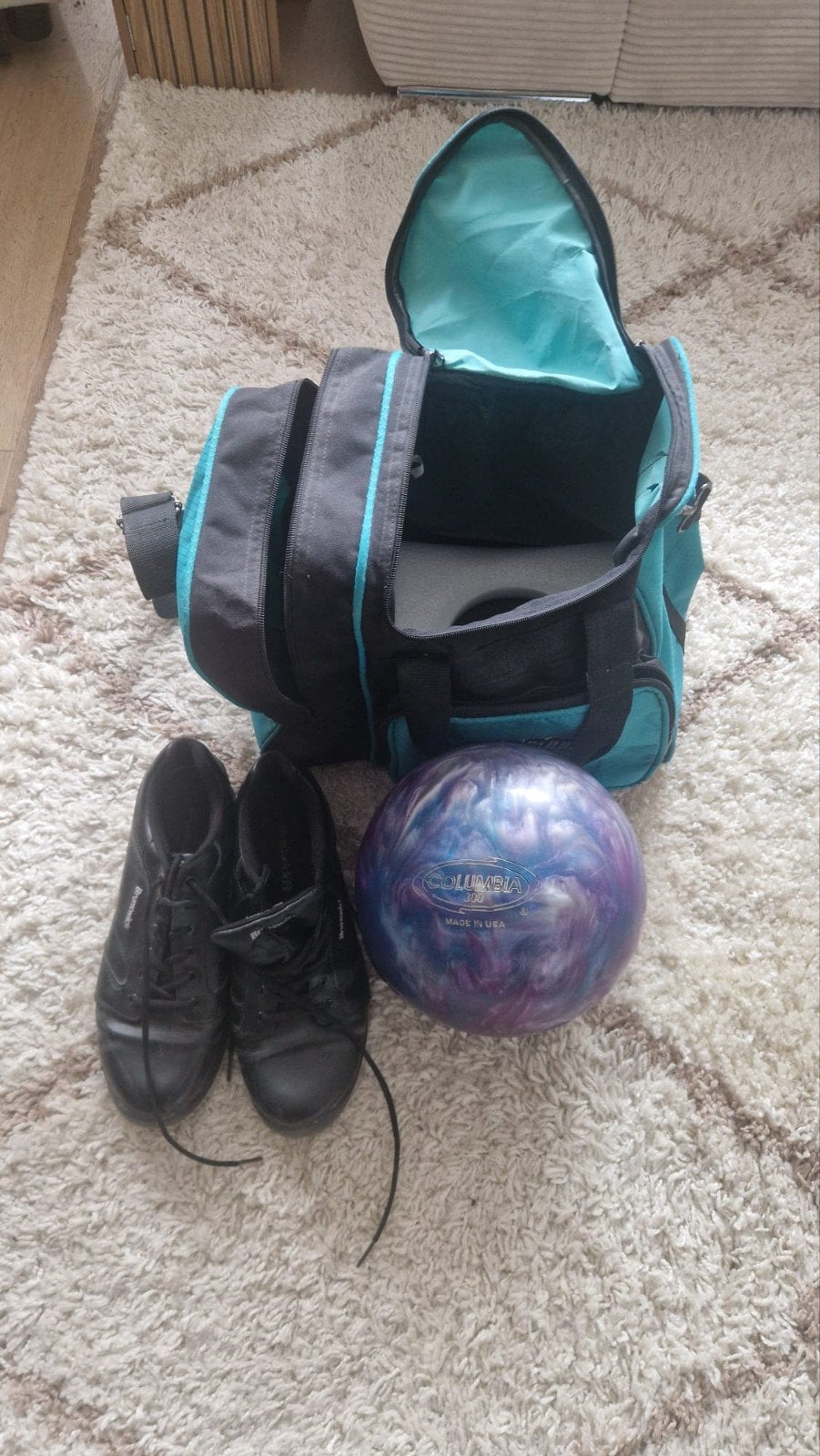 Bowling set: bal, schoenen en tas, Sport en Fitness, Bowlen, Ophalen, Gebruikt, Bal
