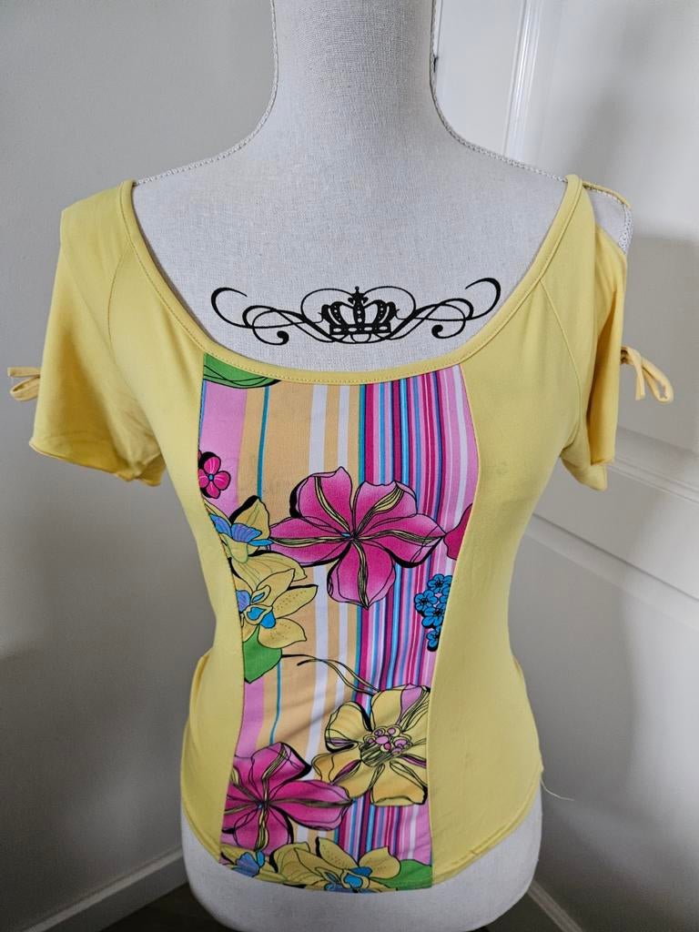 Vrolijk geel t-shirt maat S, Hirondelle Paris, Geel, Ophalen of Verzenden, Korte mouw