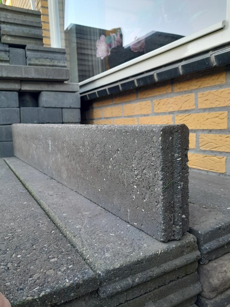 Gebruikte betonnen opsluitbanden 15x5, Tuin en Terras, Tegels en Klinkers, Ophalen of Verzenden, Gebruikt, Beton, Overige typen