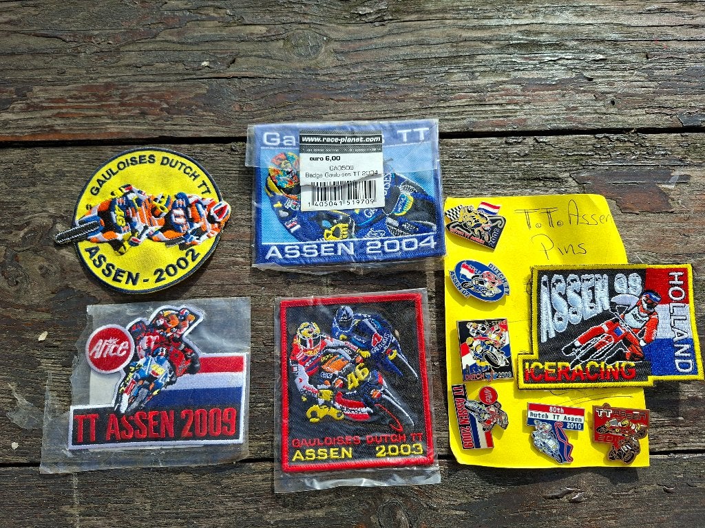 TT Assen patches en pin, Verzamelen, Ophalen of Verzenden, Nieuw, Sport, Speldje of Pin