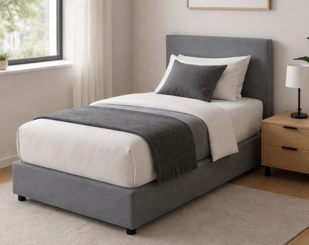 Qina opbergbed 1-persoons - Grijs, Huis en Inrichting, Niet ingevuld, Niet ingevuld, Niet ingevuld