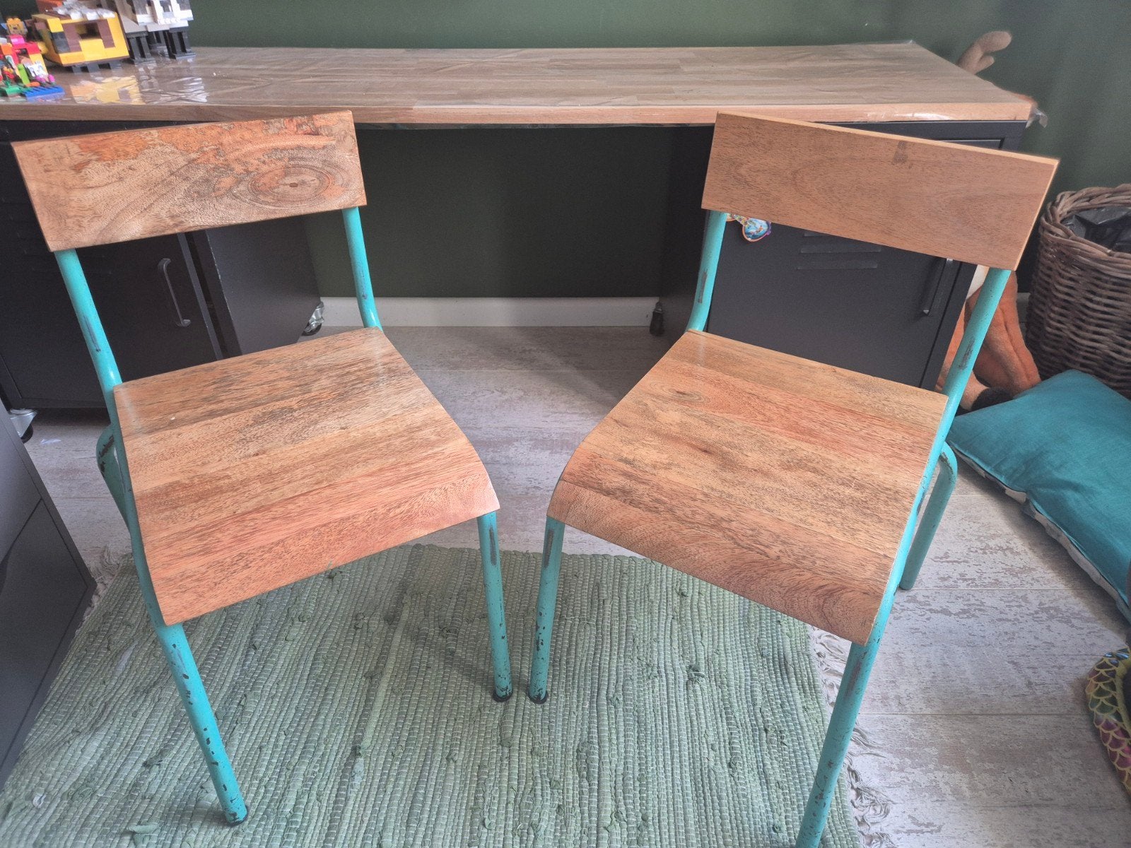 Twee Kidsdepot stoeltjes - turquoise, Ophalen, Gebruikt, Stoel(en)