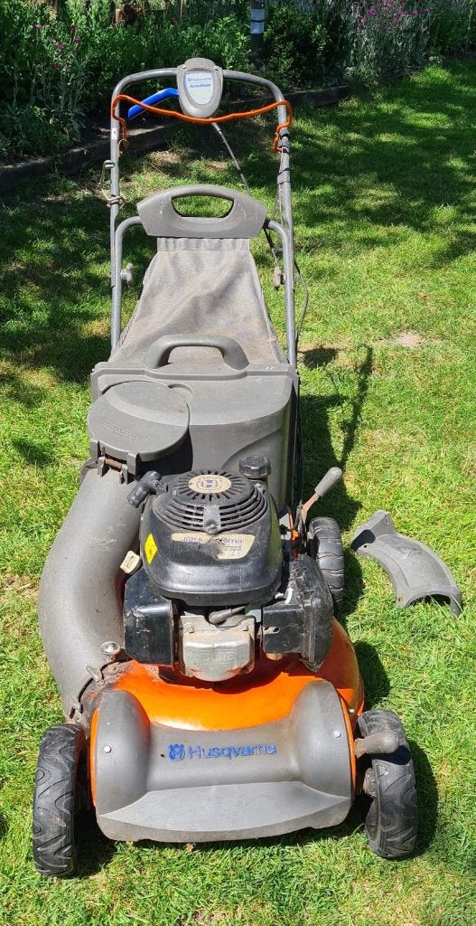 Husqvarna R 152 SVH benzine grasmaaier met Honda motor, Ophalen, Gebruikt, Husqvarna Honda, 50 cm of meer