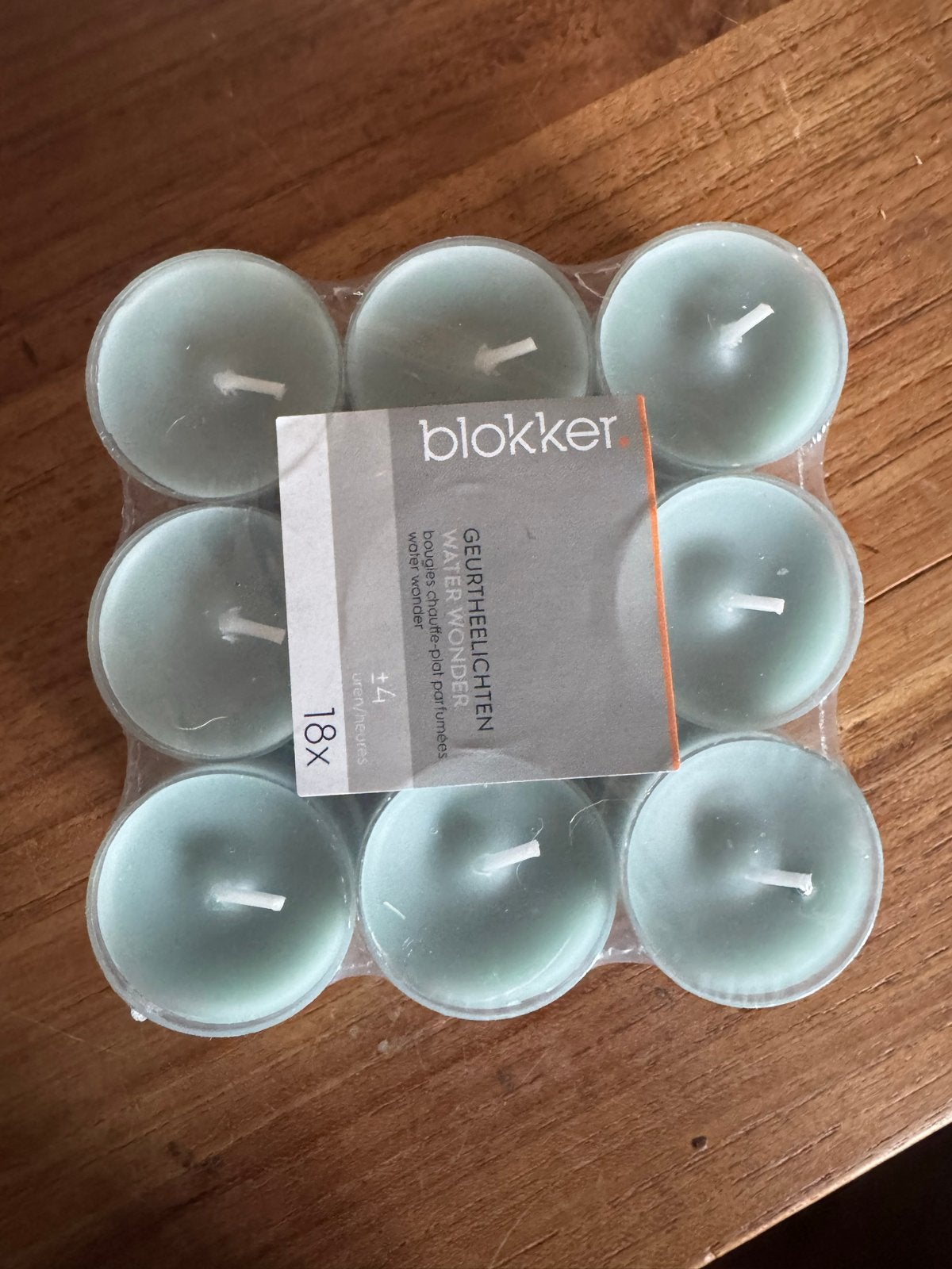 Blokker Geurtheelichten Water Wonder 18x, Ophalen of Verzenden, Nieuw, Groen