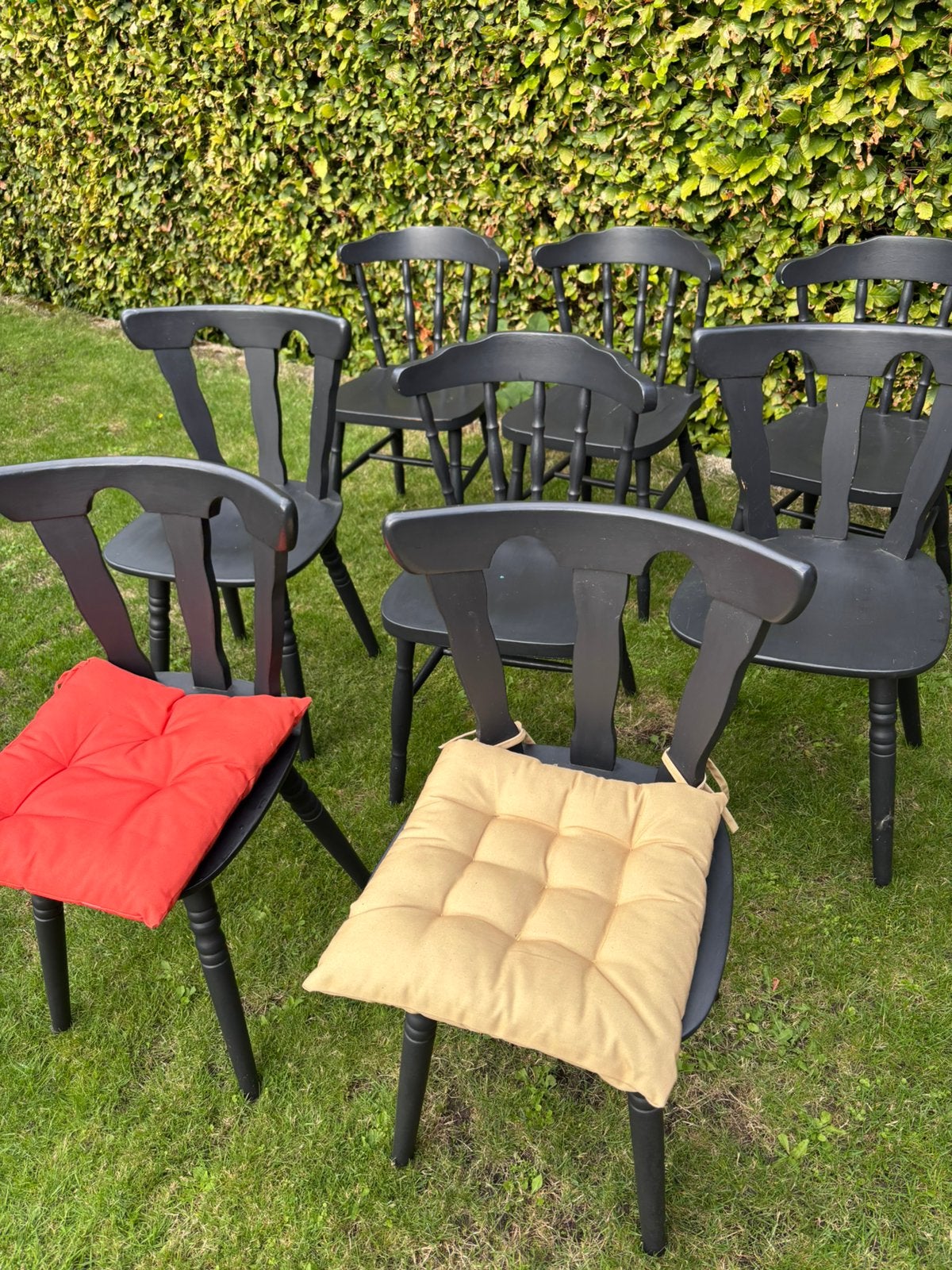 Café stoelen 8 stuks, Huis en Inrichting, Stoelen, Ophalen, Gebruikt, Zwart, Vijf, Zes of meer stoelen