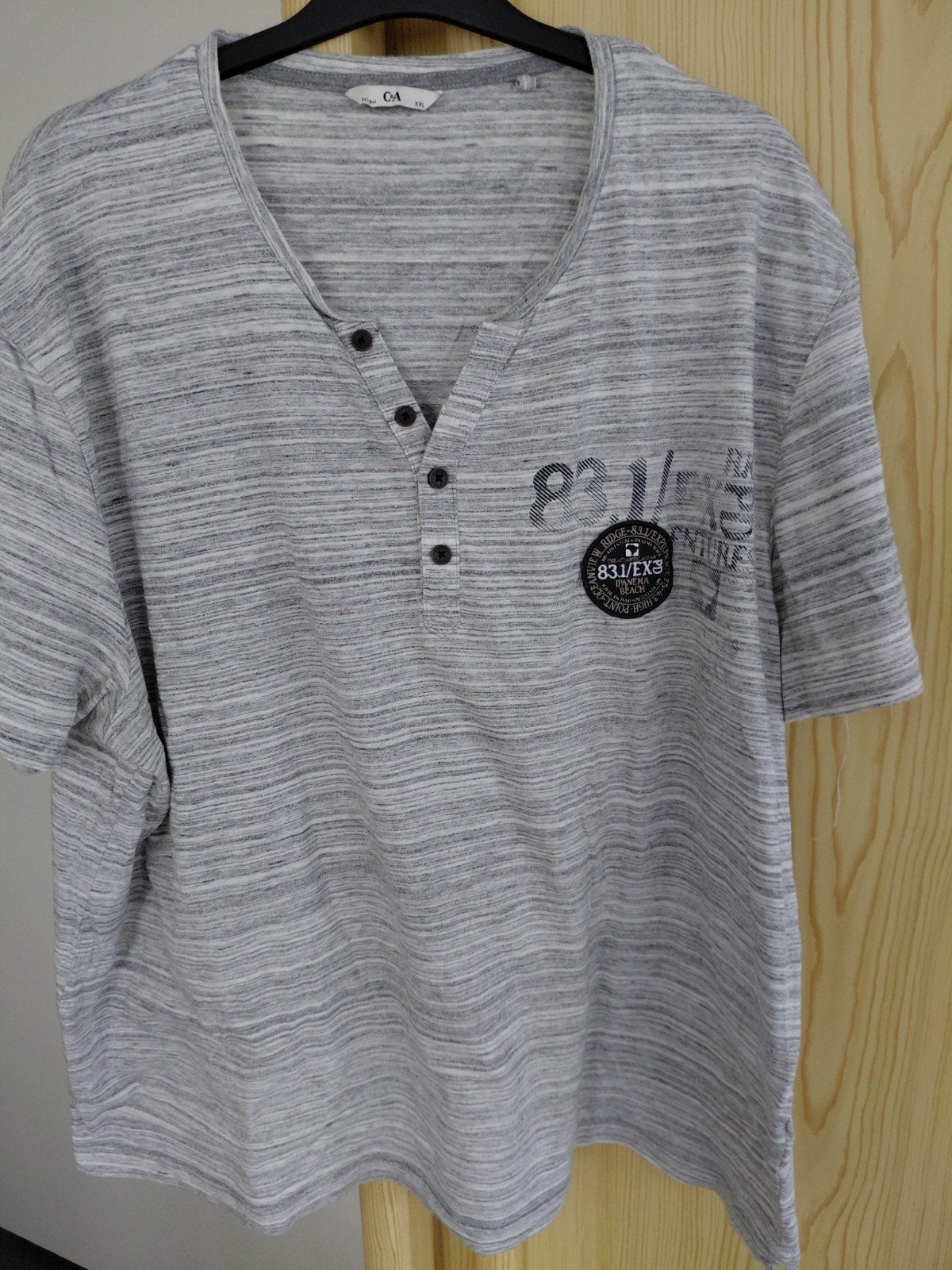 Lichtgrijs heren T-shirt - C&A XXL, Kleding | Heren, T-shirts, Overige maten, Grijs, Gedragen, C&A