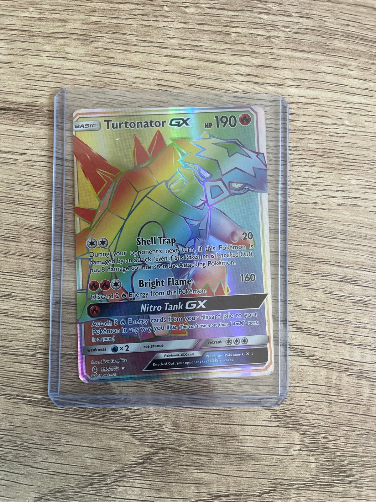 Pokémon Kaart Turtonator GX Rainbow Rare, Ophalen of Verzenden, Nieuw, Losse kaart, Foil