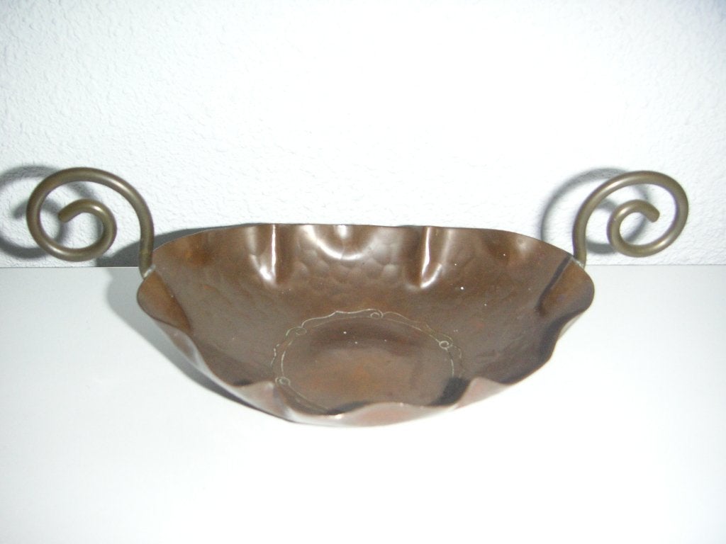 Antiek Koper Schaaltje 13,5x10x2,5 cm.(met oortjes 19,5 cm), Ophalen, Koper