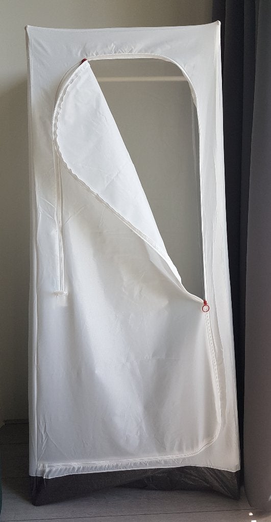 Combi IKEA Vuku kleding kast + Skubb opberger met 6 vakken, Kunststof, 100 tot 150 cm, Zo goed als nieuw, 25 tot 50 cm