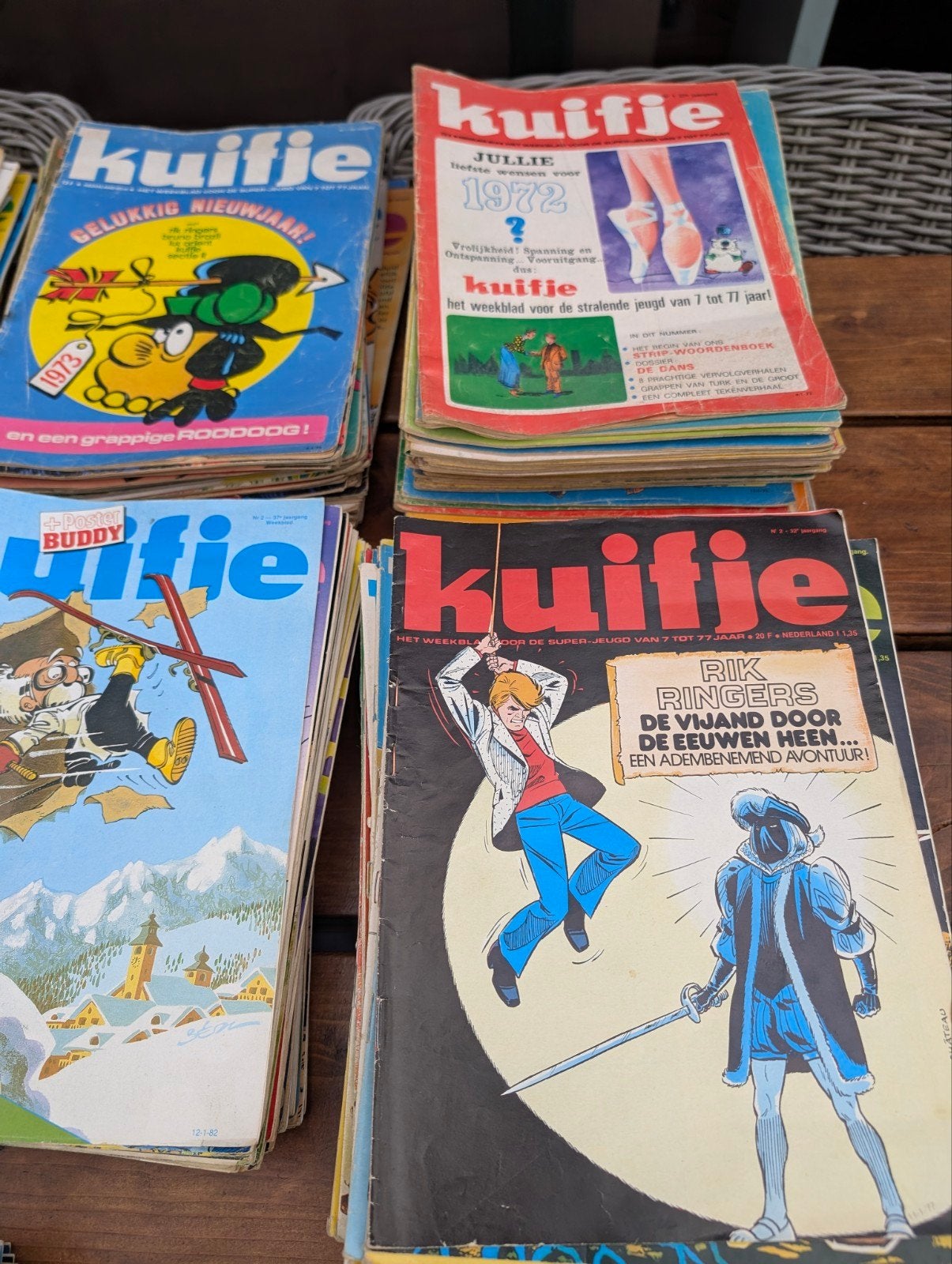 Grote collectie Kuifje weekbladen jaren '70-'80, Meerdere stripboeken, Ophalen, Gelezen, Hergé