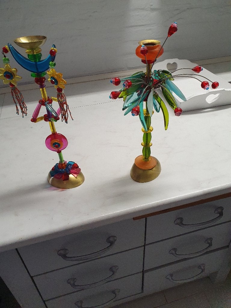 Vintage Orna Lalo kandelaars (2x) - Celestial & Botanical, Ophalen, Zo goed als nieuw