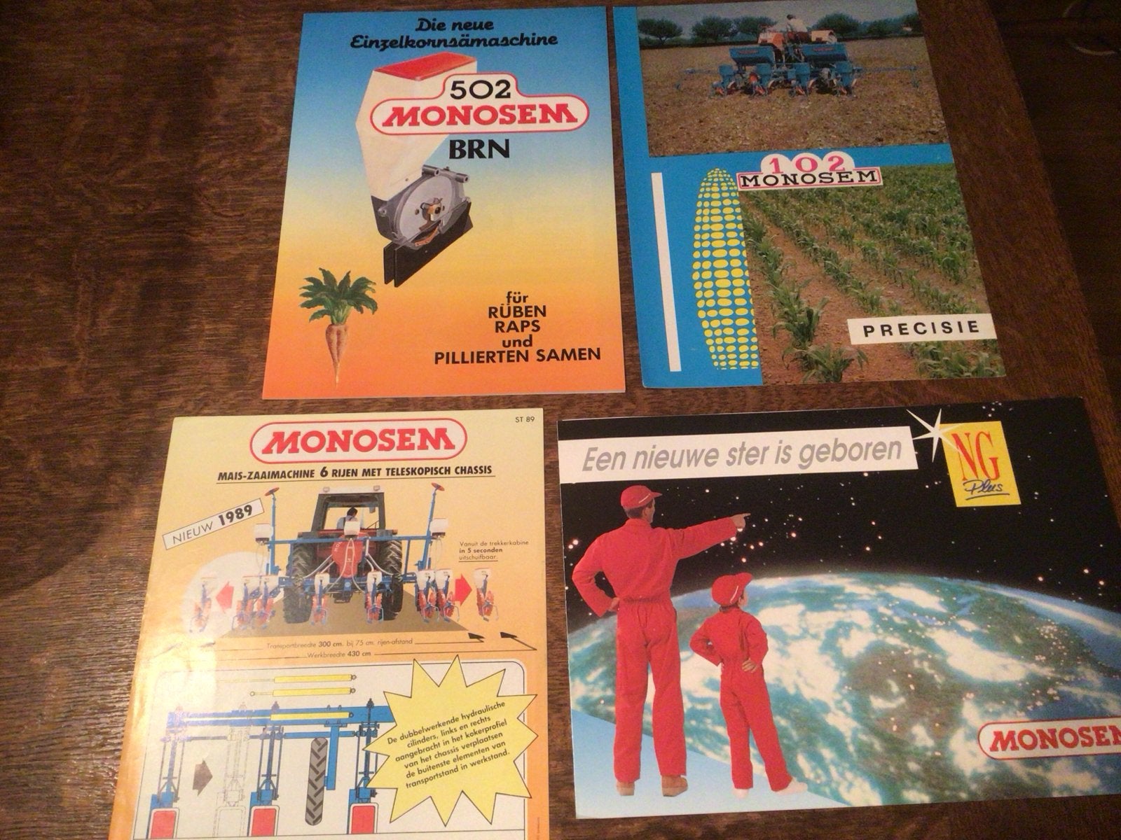 Monosem Zaaimachine Folders - Set van 4, Ophalen of Verzenden, Gelezen, Catalogus
