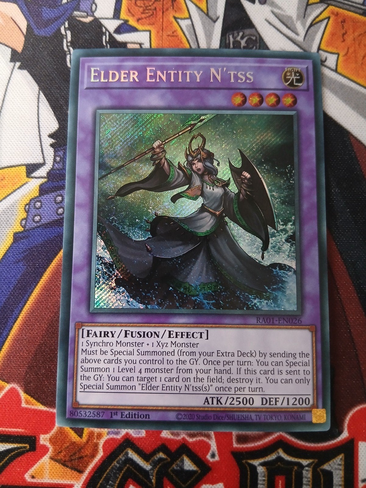 Elder Entity N'tss - Secret Rare RA01 - Yu-Gi-Oh, Ophalen of Verzenden, Zo goed als nieuw, Foil