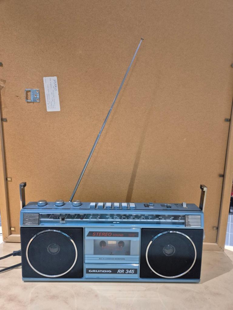 Vintage radio cassettespeler grundig RR 345 mini boombox, Ophalen of Verzenden, Onbekend, Onbekend, Onbekend