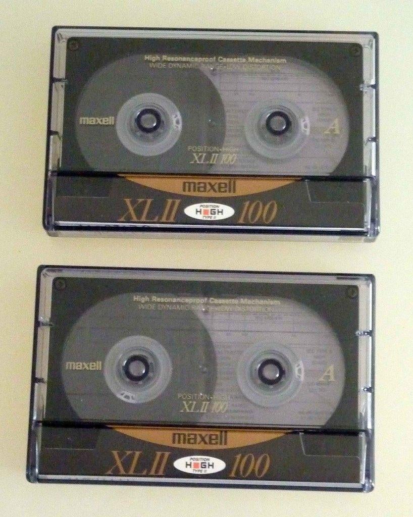 2 Maxell XLII 100 Position Type II Resonanceproof cassette, Verzenden, Gebruikt, Overige genres, 2 t/m 25 bandjes