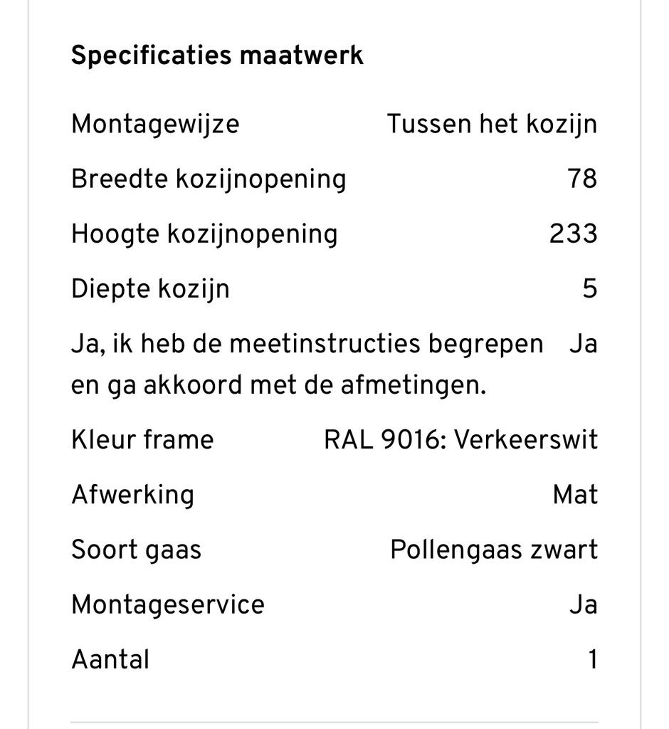 Nieuwe Rolhordeur - Verkeerswit (RAL 9016) met Pollengaas, Ophalen, Minder dan 80 cm, 215 cm of meer, Hordeur
