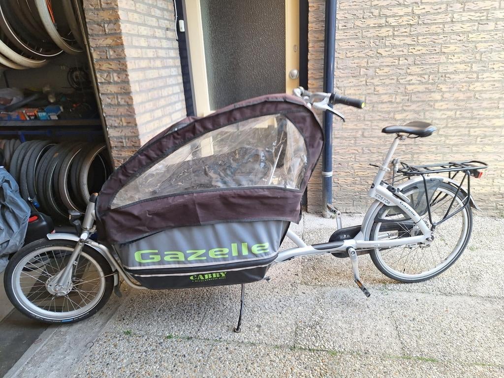 Bakfiets Gazelle Gabby, Ophalen, Gebruikt, Gazelle, Huif