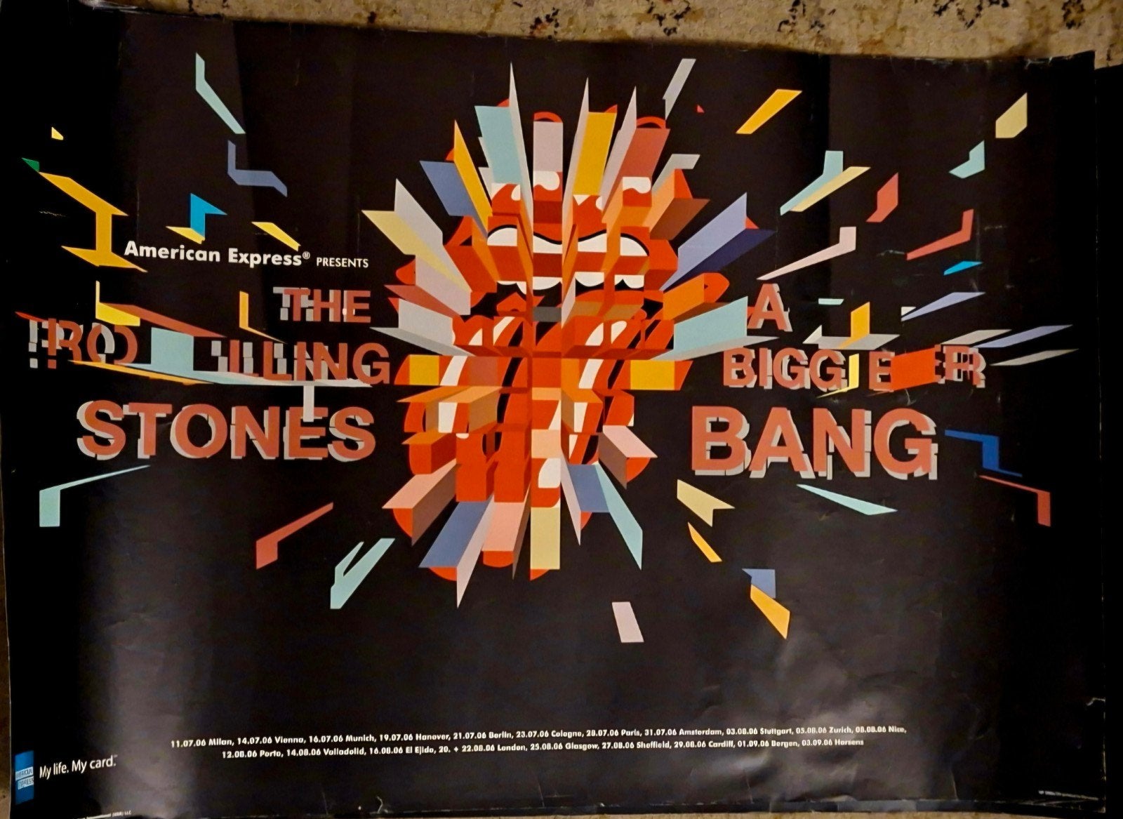 Rolling Stones A Bigger Bang Tour Poster 60x90 cm, Deurposter of groter, Ophalen of Verzenden, Muziek, Rechthoekig Staand