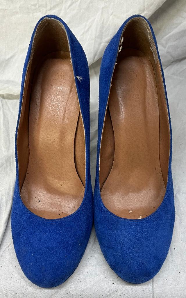 Pumps, blauw daim/leder, merk 2 bizzy, maat 38, Kleding | Dames, Ophalen, Blauw, 2 Bizzy, Zo goed als nieuw