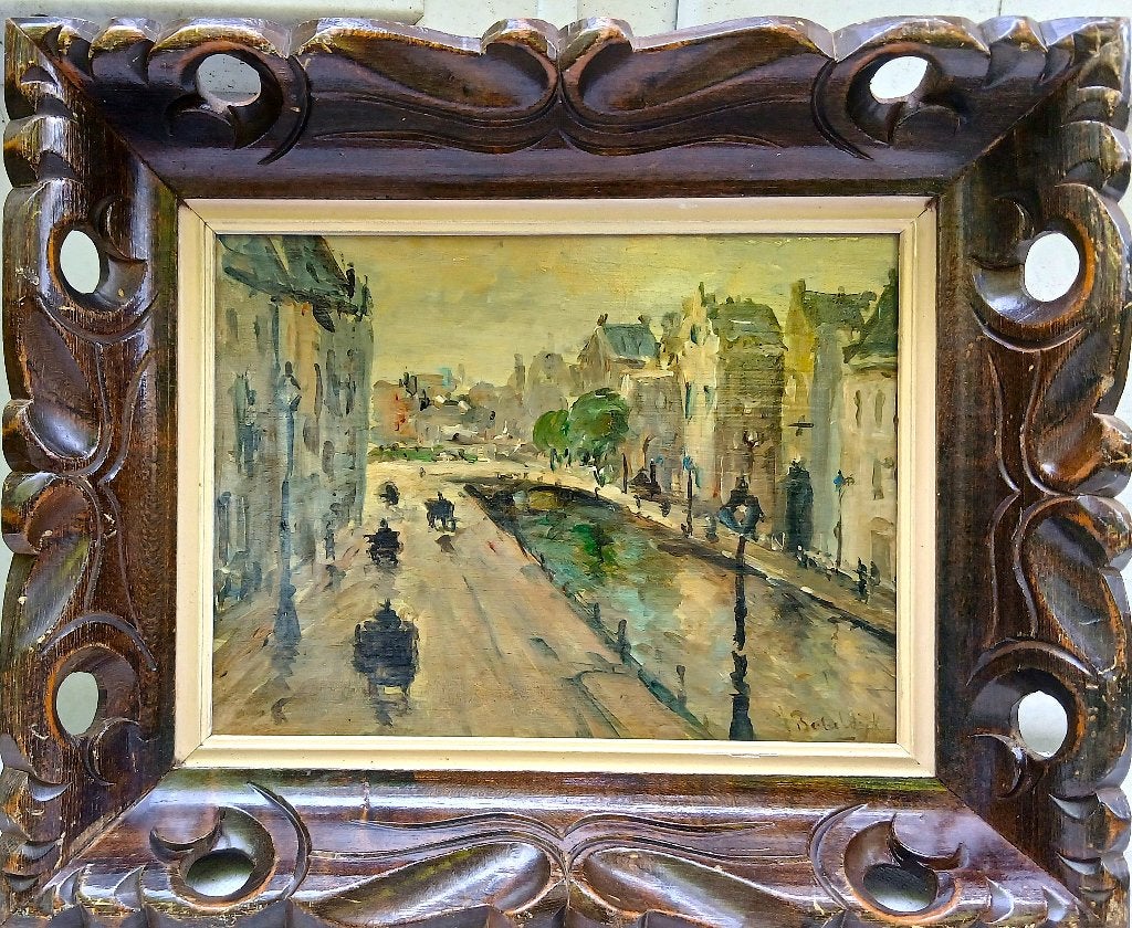 Felicien Bobeldijk (Het Rokin Amsterdam)olieverf op paneel, Verzenden