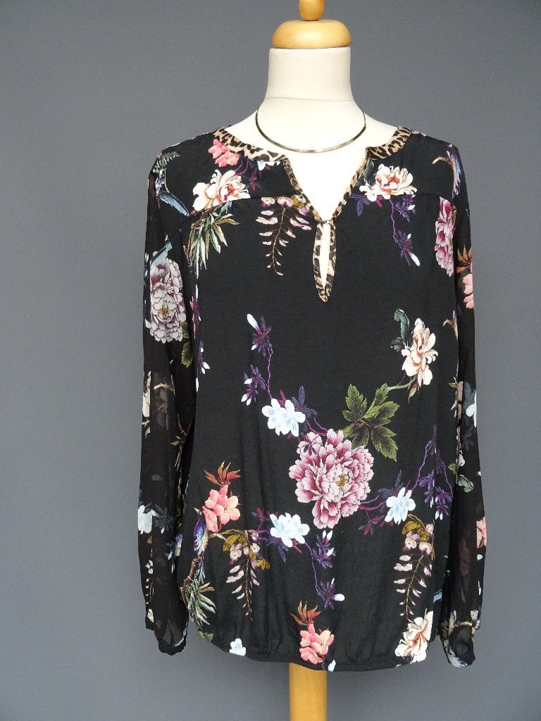 EXPRESSO maat 46, tuniekblouse met bloemenprint., Kleding | Dames, Expresso, Zwart, Maat 46/48 (XL) of groter, Ophalen of Verzenden