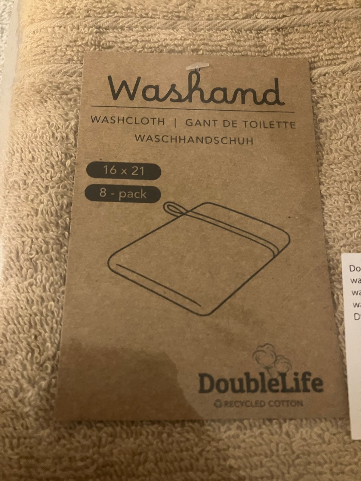 8 Nieuwe Crèmekleurige Washandjes - DoubleLife Recycled Kato, Ophalen of Verzenden, Nieuw, Overige typen