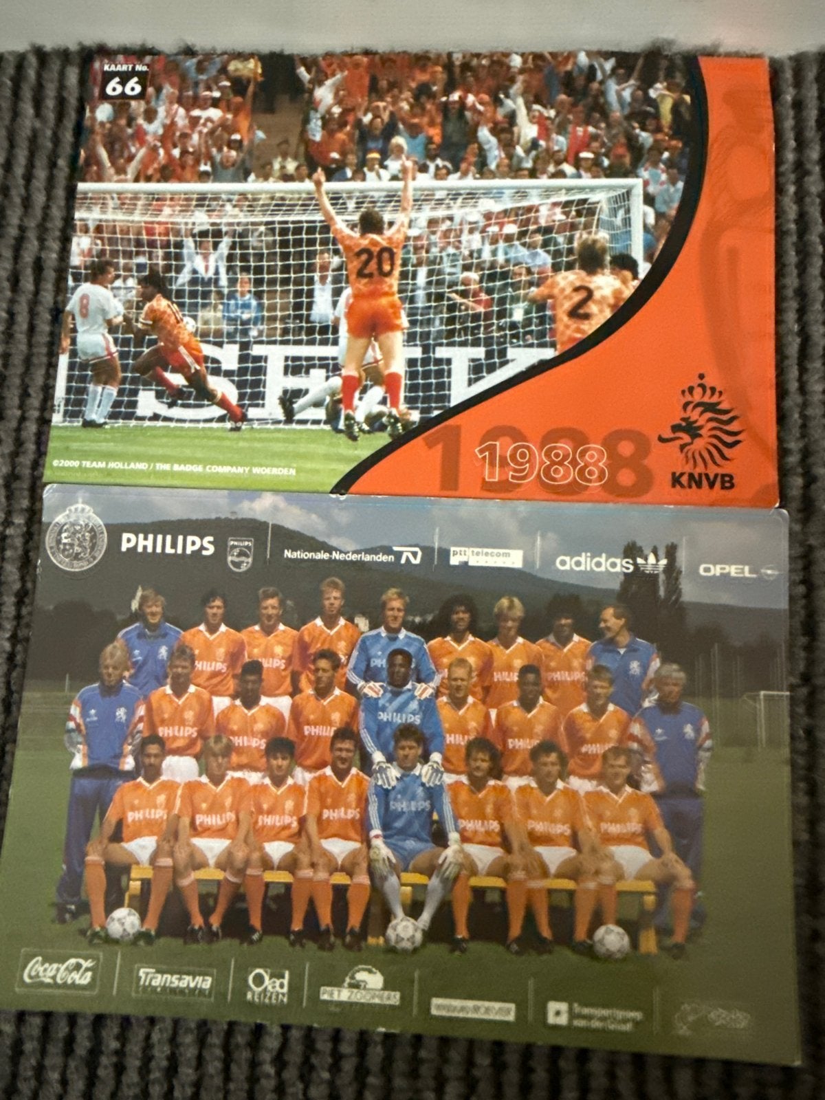Oranje EK 1988 Voetbal Memorabilia Kaart, Ophalen of Verzenden, Gebruikt, Overige binnenlandse clubs, Poster, Plaatje of Sticker