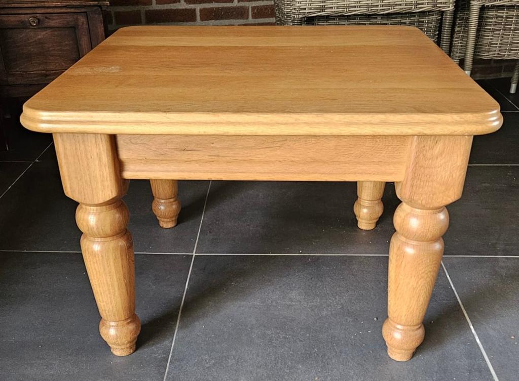 Eiken blank patine tafel, Zo goed als nieuw, Minder dan 50 cm, Rechthoekig, 50 tot 100 cm