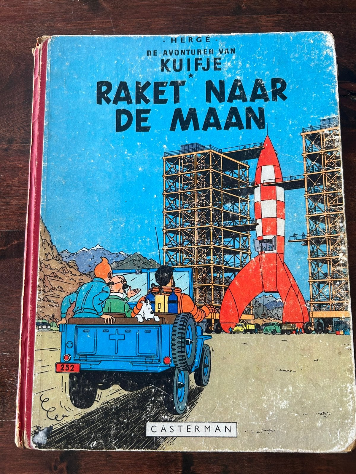 Kuifje – Raket naar de maan – 1e druk 1953, Eén stripboek, Ophalen of Verzenden, Gelezen