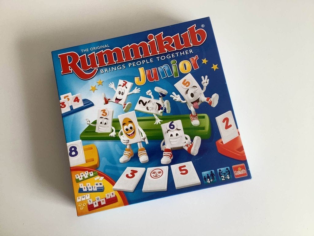 Rummikub Junior bordspel, Een of twee spelers, Ophalen of Verzenden, Zo goed als nieuw, Goliath