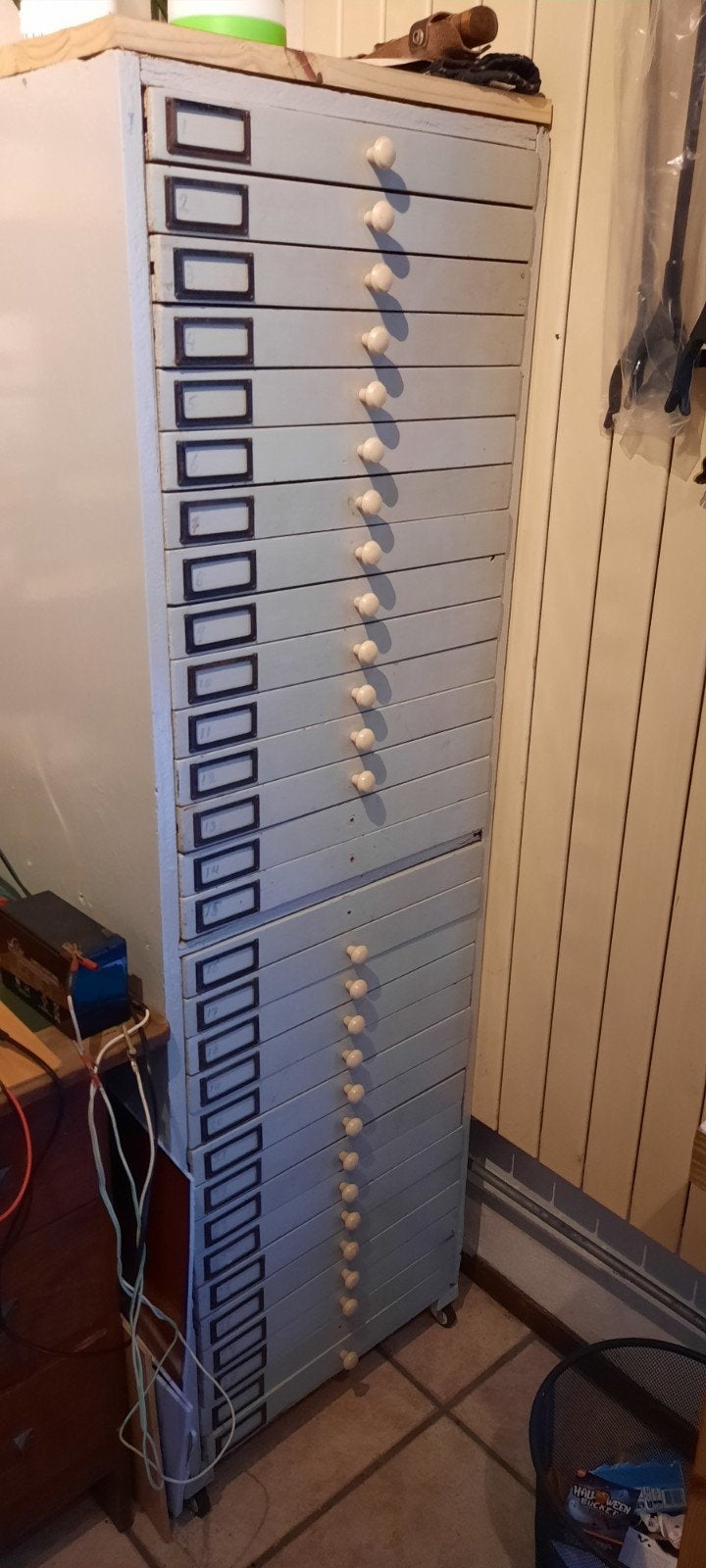 Vintage Tekeningkast / Archiefkast met 29 Laden, Ophalen