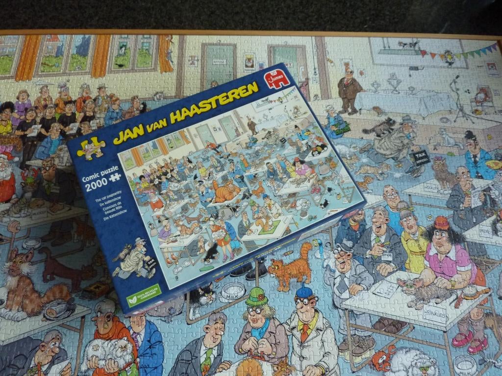 J.v.H. puzzel (De Kattenshow ) 1000 stukjes, Ophalen of Verzenden, 500 t/m 1500 stukjes, Gebruikt, Legpuzzel