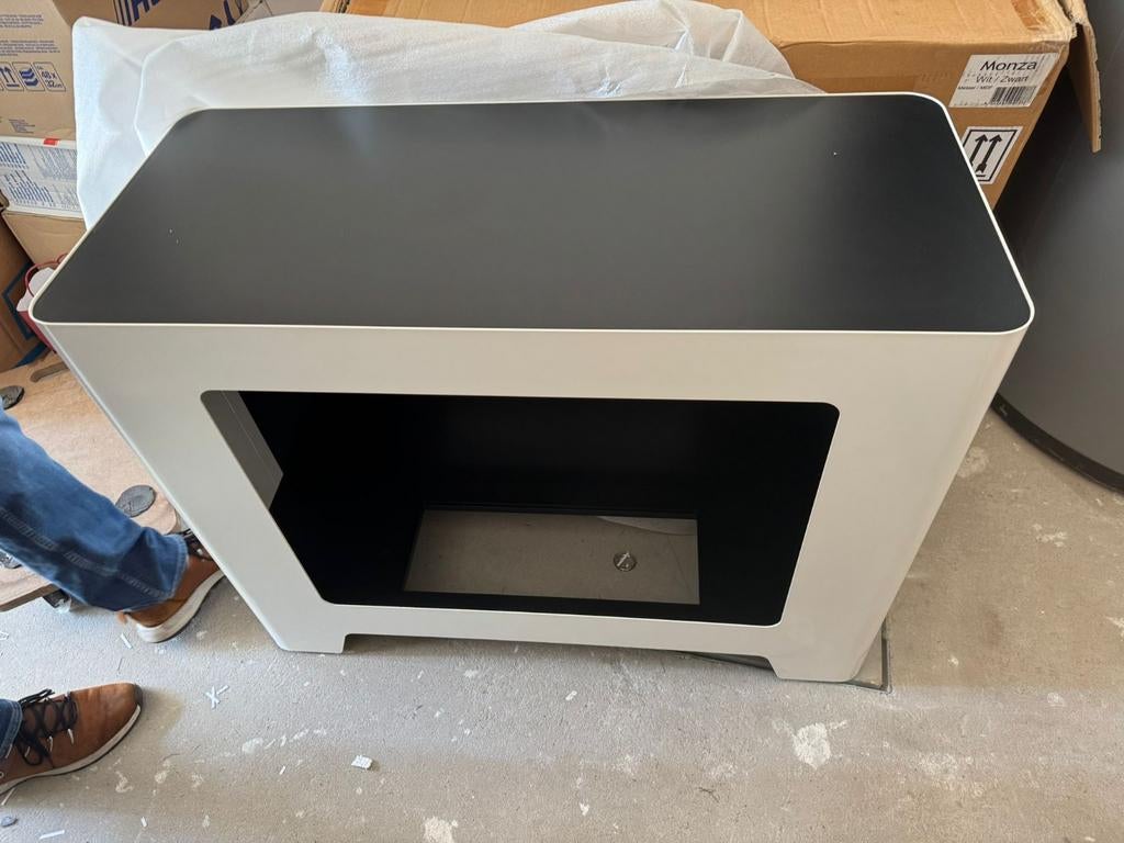 Witte Monza Ethanol Haard met Ruby Fires Ceramic Brander, Ophalen, Nieuw, Vrijstaande haard, Overige soorten