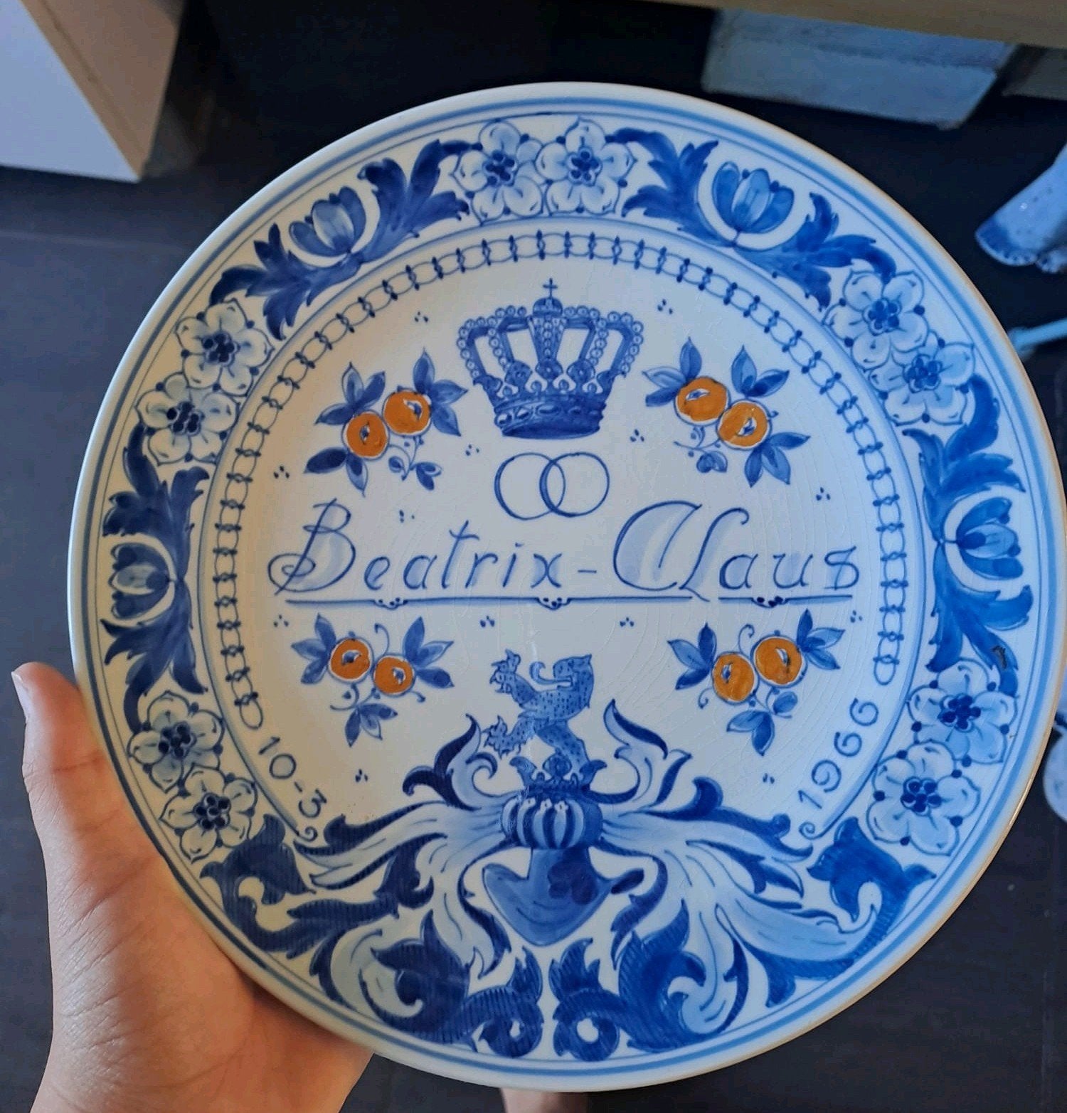 Delfts blauw herdenkingsbord van Royal Delft, Antiek en Kunst, Ophalen