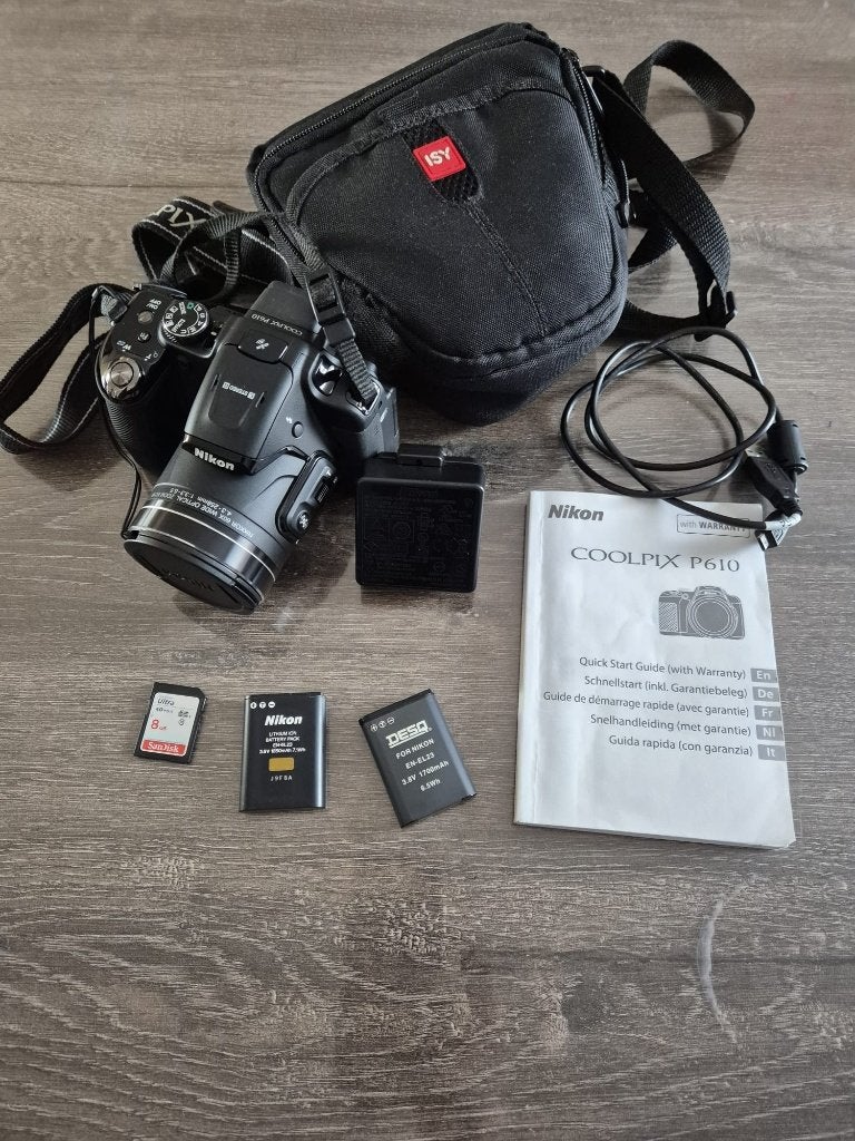 Nikon COOLPIX P610 Digital Camera Zwart / Black, Accu, 16 megapixels, Ophalen of Verzenden, Zo goed als nieuw